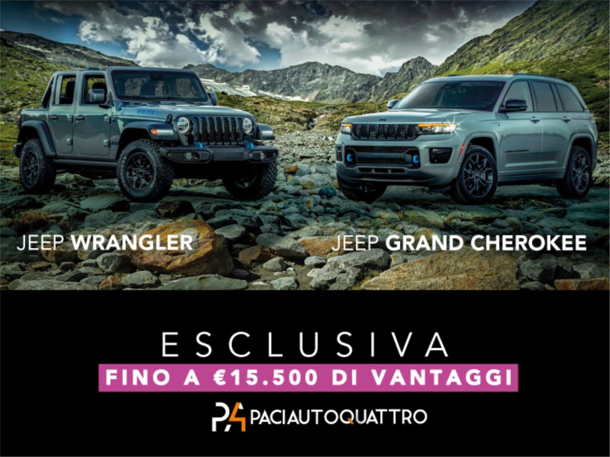 Jeep Wrangler e Grand Cherokee in pronta consegna: fino a 15.000€ di vantaggi!